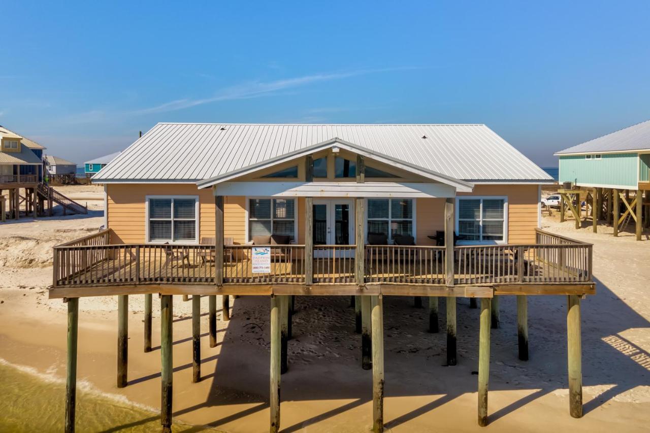 Sun Spot - True Gulf Front Private Home With Lovely Gulf Side Deck, Home Dauphin Island Exterior photo